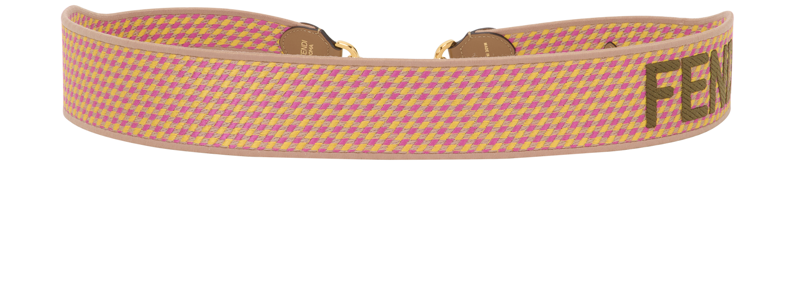Fendi Shoulder Strap, &pound;250, Accessories, Pink/Tan/Yellow, Canvas, Back view